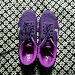 Purple Nike Max Air sneakers